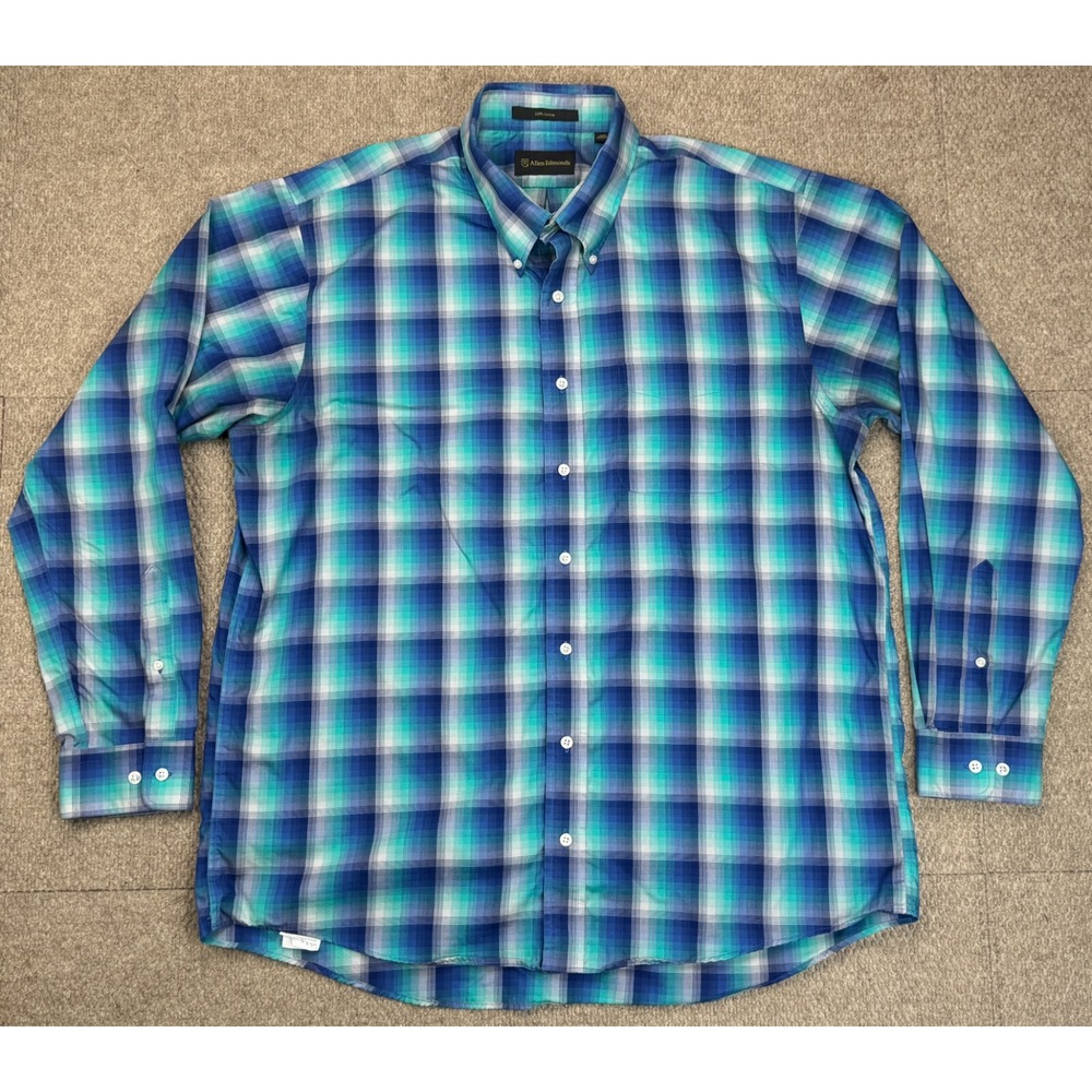 Allen Edmonds‎ Men's Button Down Long Sleeve Plaid Shirt Size XXL